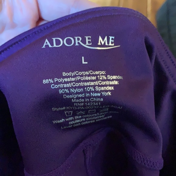 Adore Me | Purple & Black Lace Capris | Sz L - Picture 12 of 12